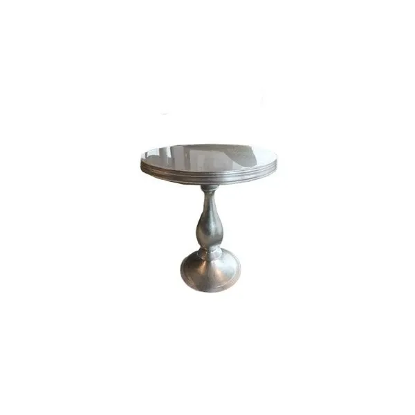 Grey round coffee table (silver leaf), Cantori 3