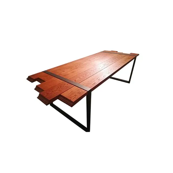 Raw rectangular table with oak wood slats, Zanotta image