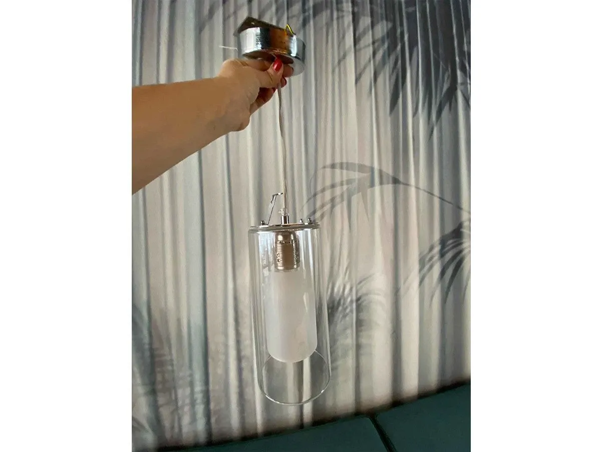 Set of 4 Kiska glass suspension lamps 3