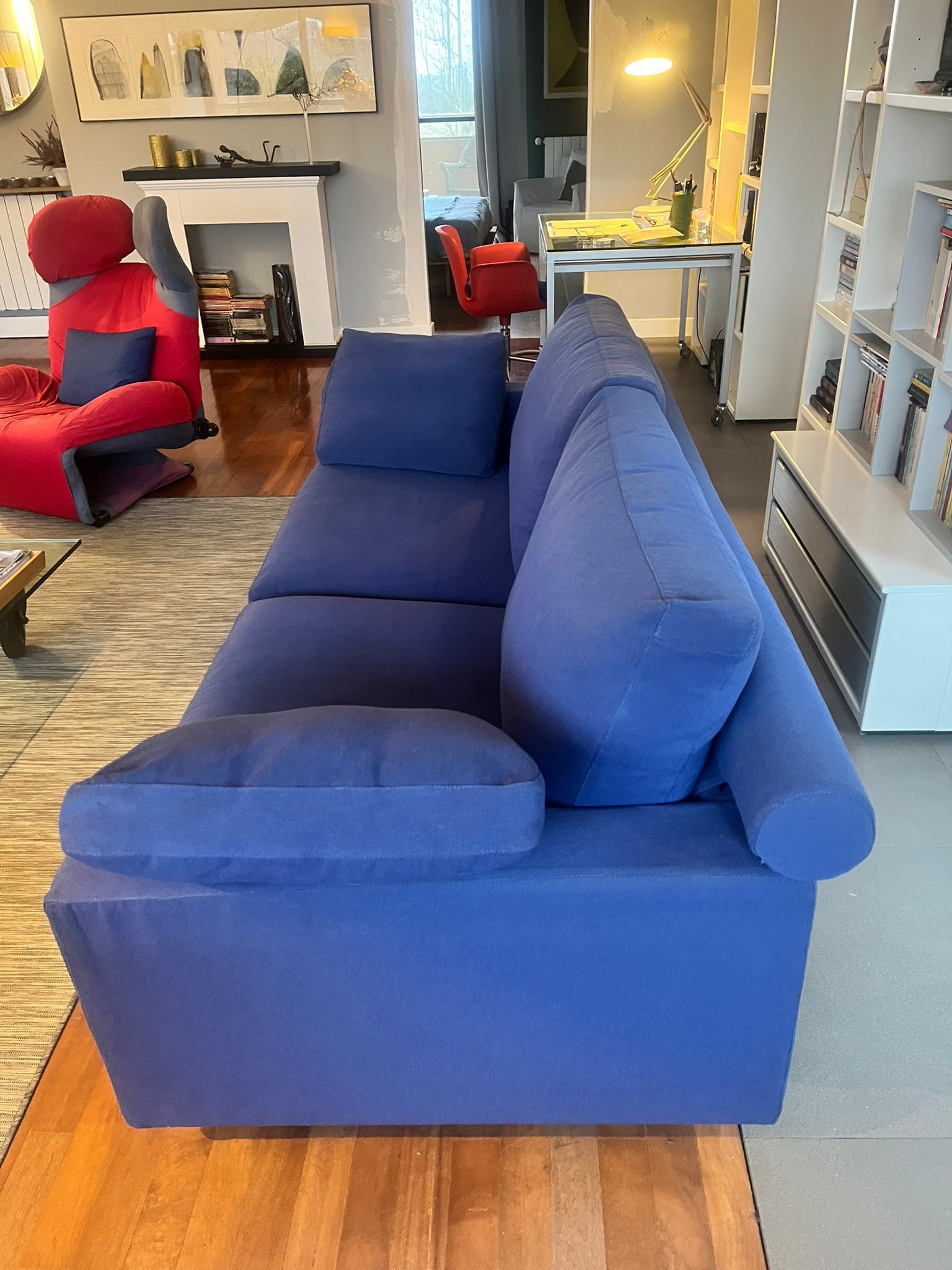Divano 2 posti Patrik rivestito in tessuto (blu), Flexform  Side