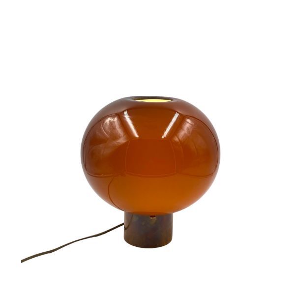 Mushroom table lamp in brown Murano glass, image