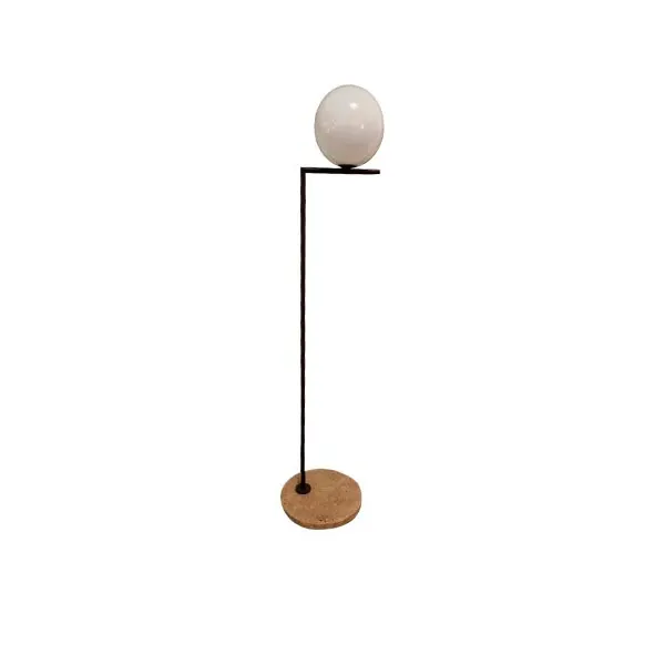 IC outdoor floor lamp in steel and travertine, Flos image