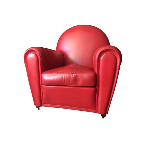 Vanity Fair armchair in red leather, Poltrona Frau image