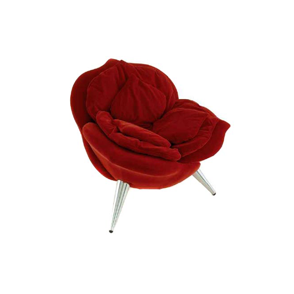 Poltroncina Rose Chair in velluto (rosso), Edra image