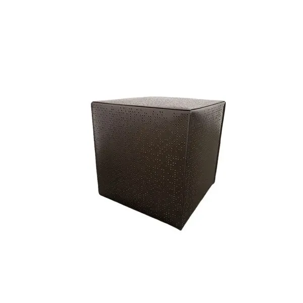 Cubic pouf XS Perforated in leather (brown), Ivano Redaelli image