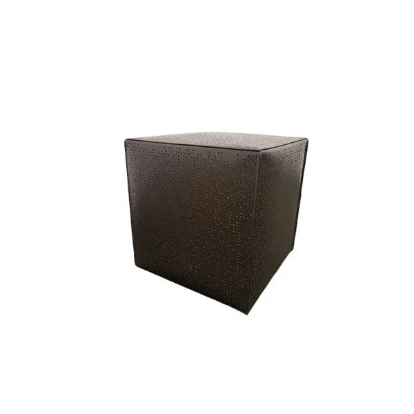 Image of Pouf cubico XS Traforato in pelle (marrone), Ivano Redaelli