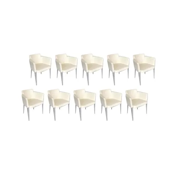 Set 10 poltroncine Ariane in pelle (bianco) 