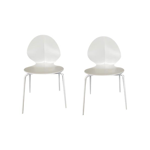 Set of 2 Basil leaf chairs in plastic (white), Calligaris image