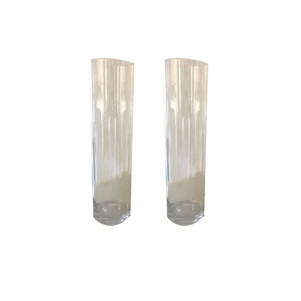 Set of 2 cylindrical glass vases, Adriani E Rossi image