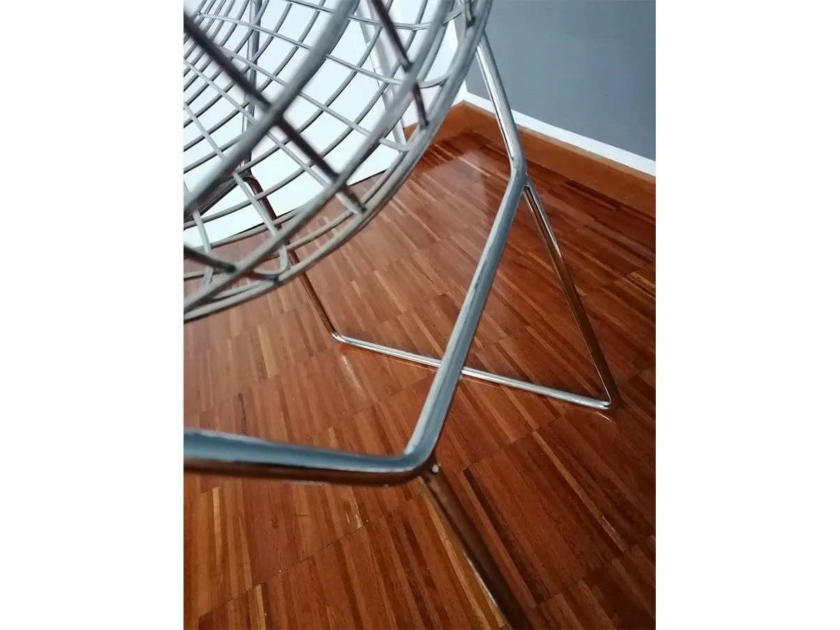 Sedia Diamond con struttura in filo acciaio cromato, Alivar 7
