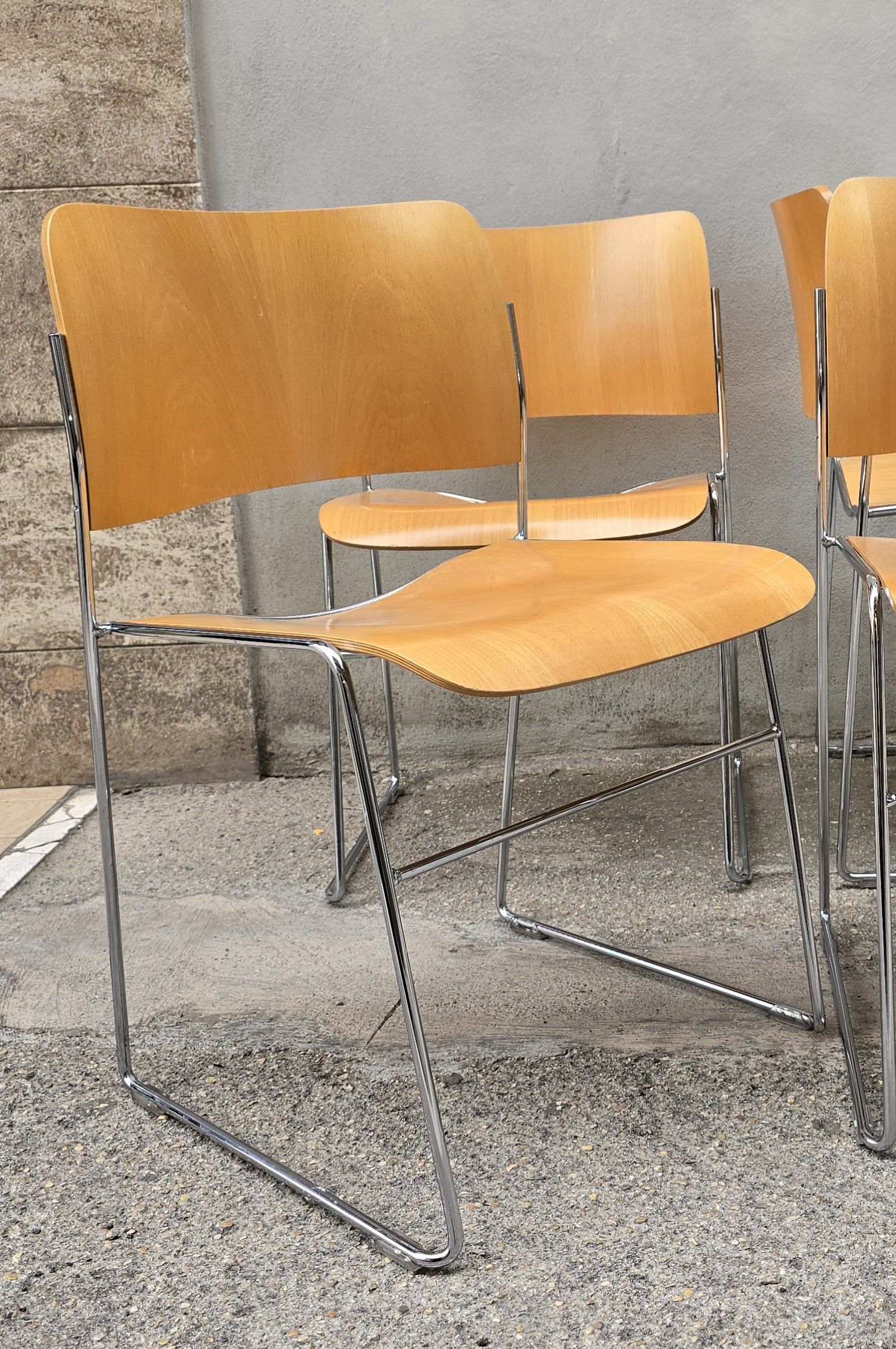 Set di 4 sedie in faggio curvato di David Rowland (anni '60) Front