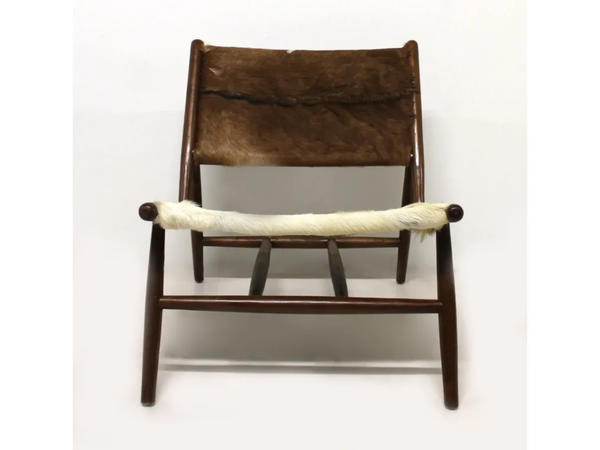 Vintage Stuhl aus Kuhfell-Leder 2