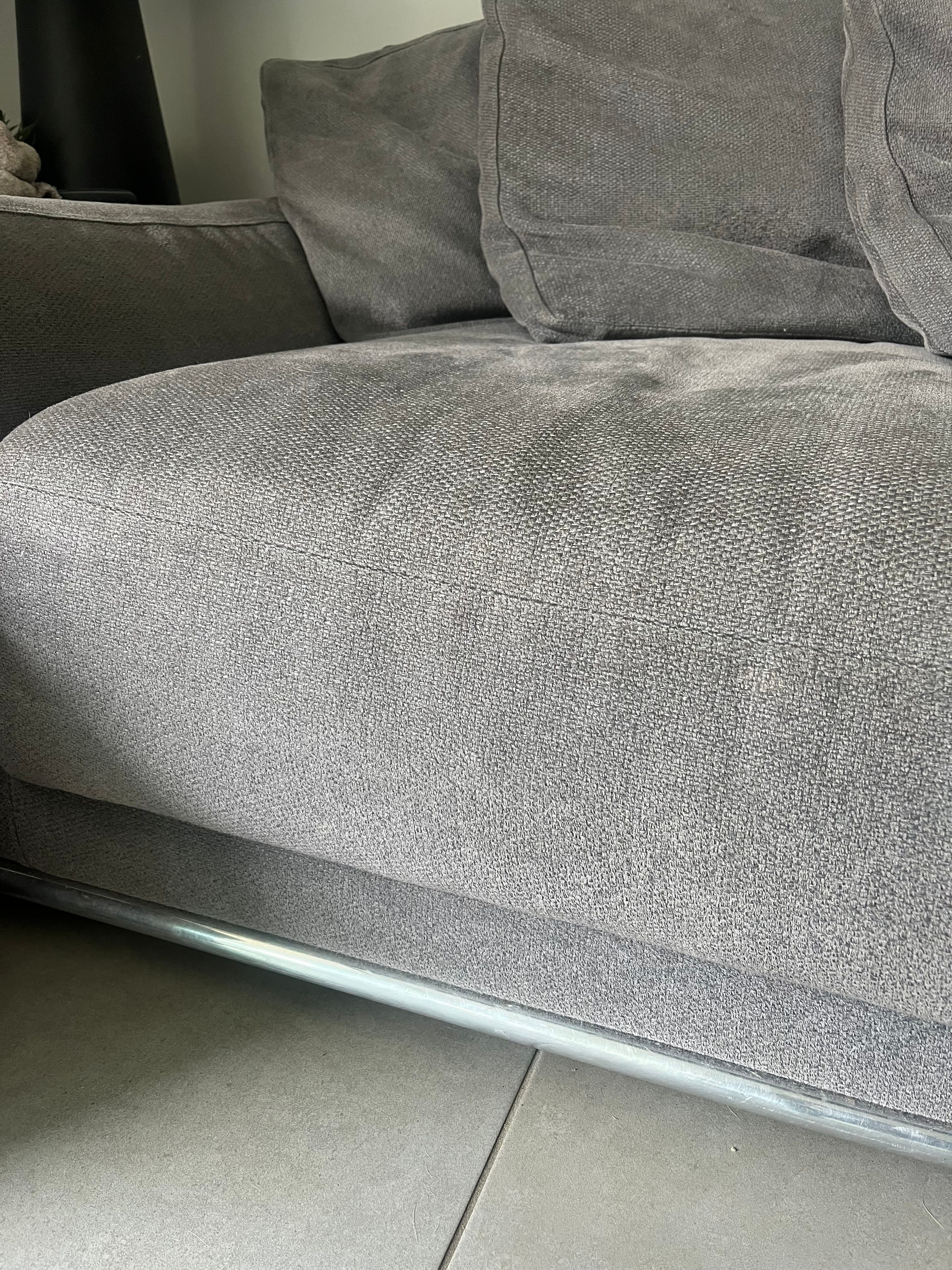 Luis 3 seater sofa upholstered in grey fabric by Antonio Citterio, B&B Italia Front