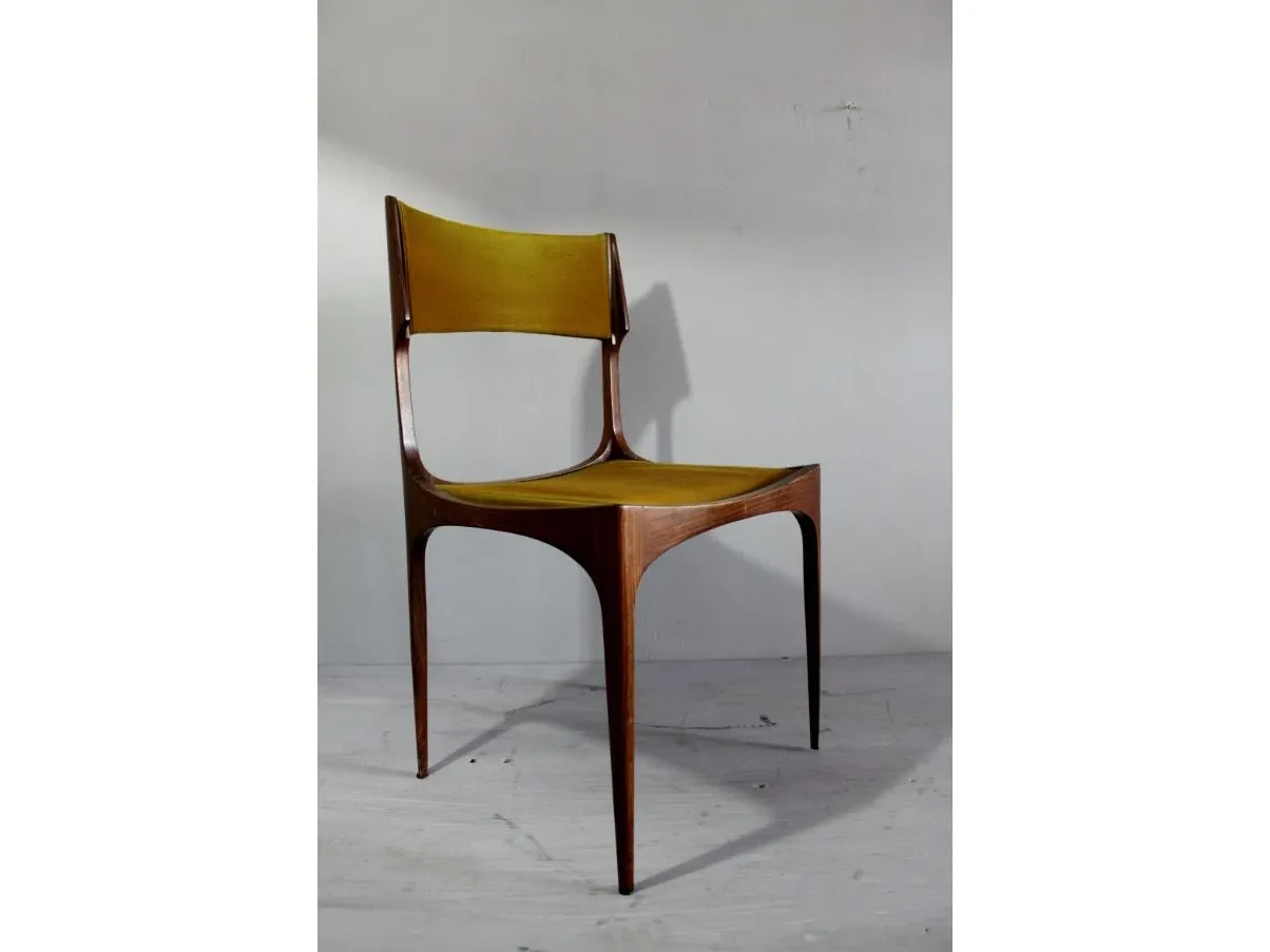 Set of 6 vintage chairs (1960s) orange, image