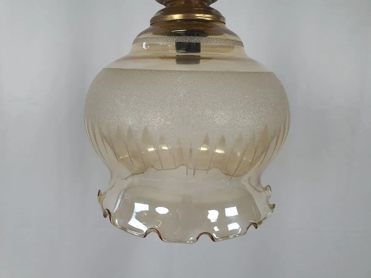 Lampada a sospensione vintage in vetro trasparente (anni'70), 3