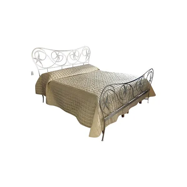 Double bed in wrought iron with processing, Ciacci image