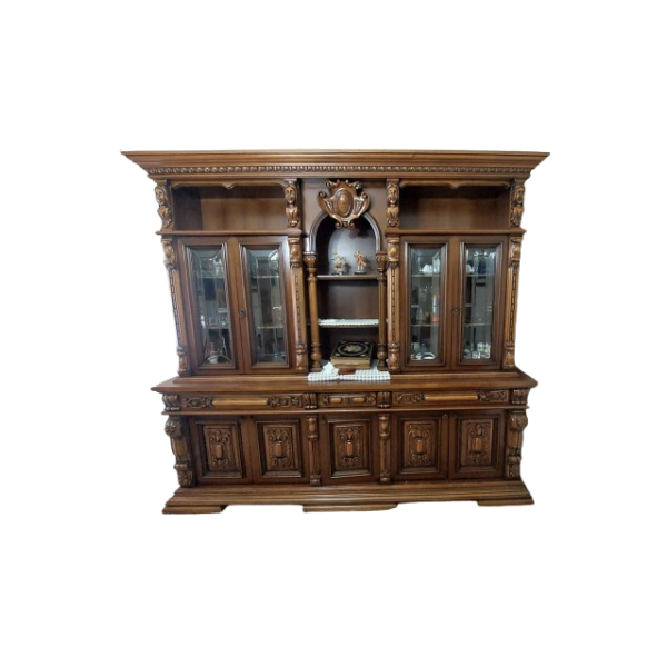Mobile contenitore in legno con inserti (anni '70), image