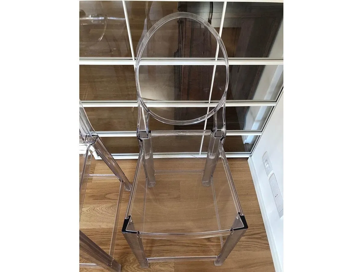 Set of 2 stools One More polycarbonate (transparent), Kartell 