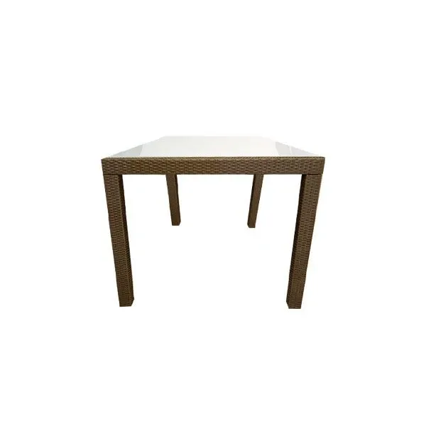 Rectangular rattan table with glass top, Greenwood image