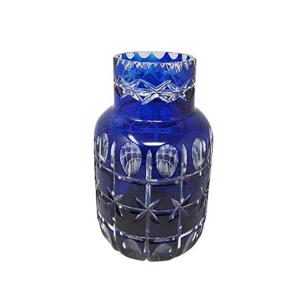 Vaso vintage in cristallo blu di Creart (anni '60), image