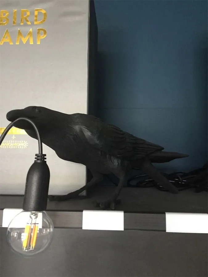 Bird Lamp Black Playing 
