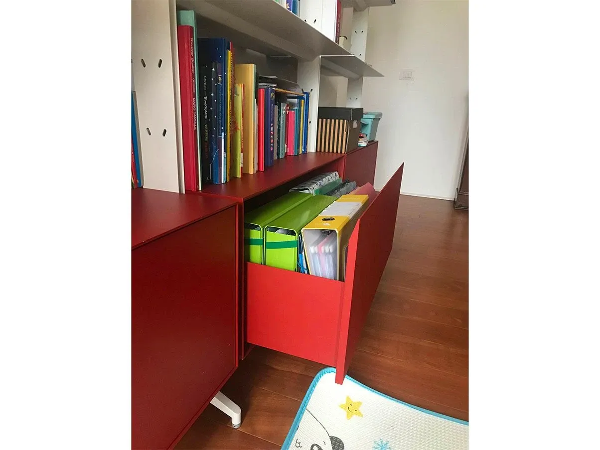 Aline bookcase with 3 modules in metal (white) 5