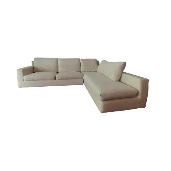 Corner sofa in white fabric, Arketipo image