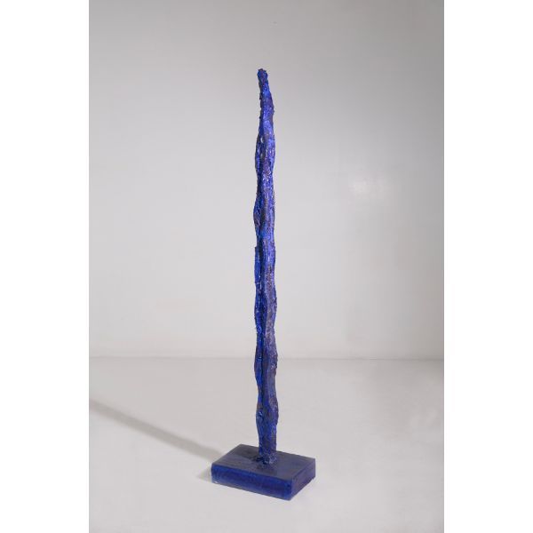 Blue painted iron sculpture by Mario Brunelli (90s), image