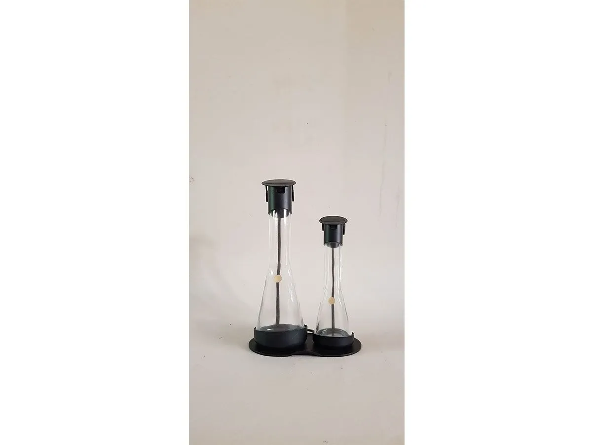Oil, vinegar and tray set AC01 and AC02 (black), Alessi 2