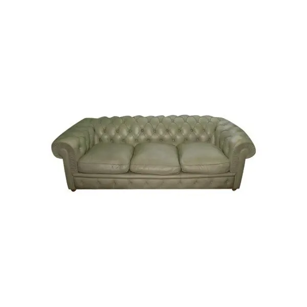 Chester 3-seater sofa in green leather, Poltrona Frau 