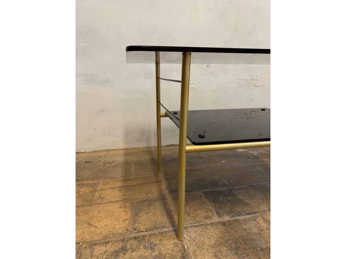 Vintage Couchtisch (50er Jahre) mit Zeitungsablage Front