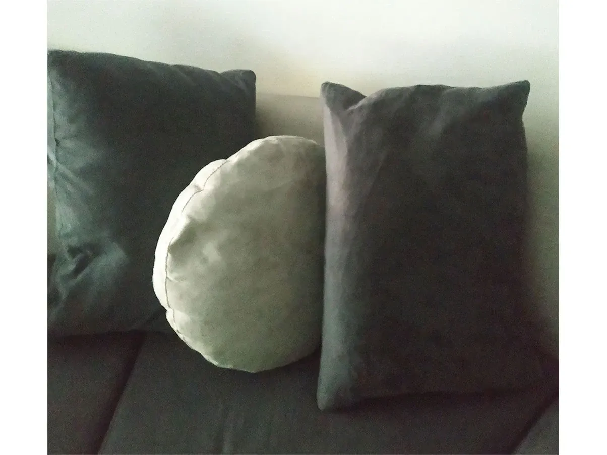3 seater sofa in grey velvet with cushions, Divanidea 