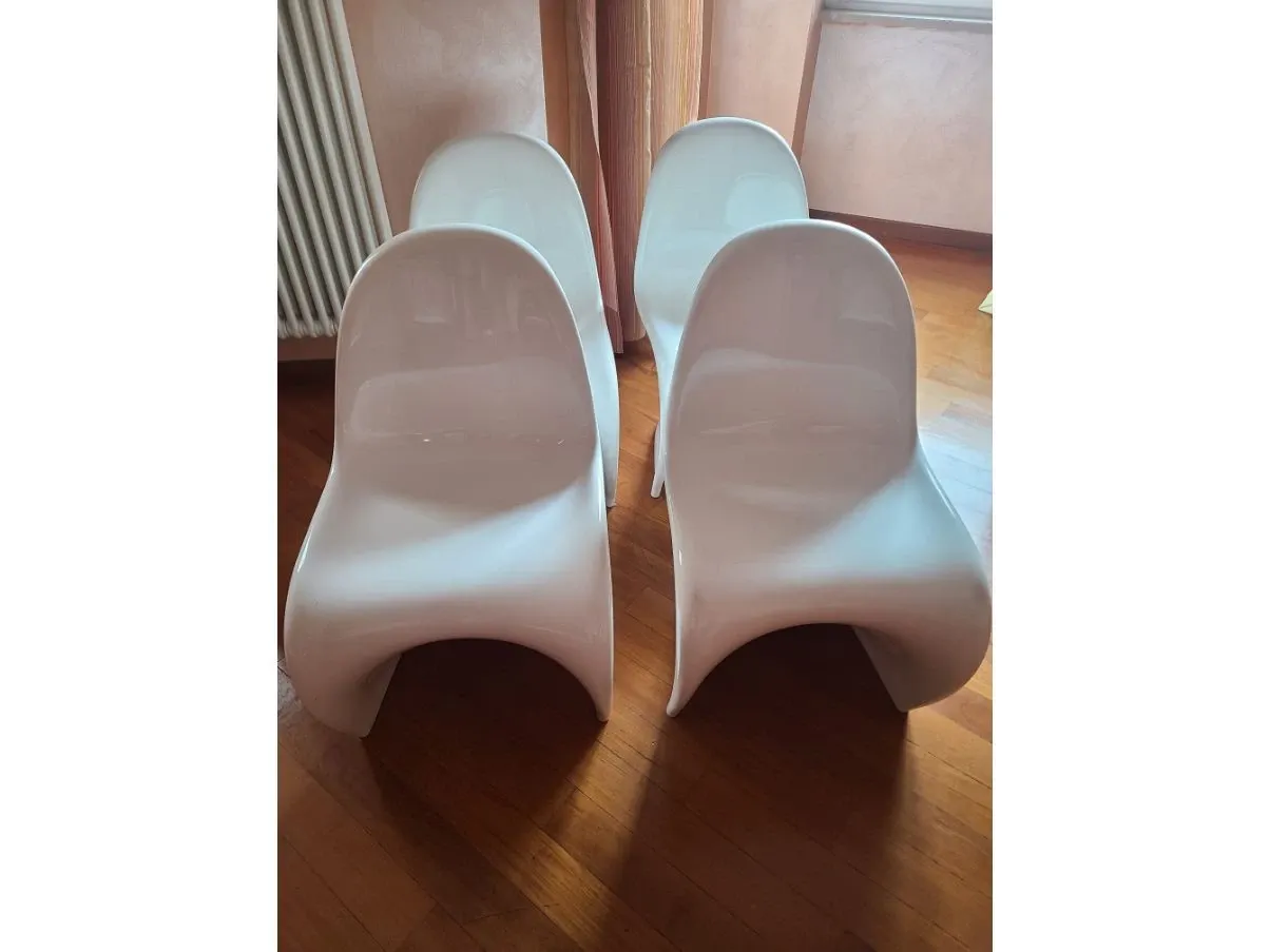 Set 4 sedie Panton bianco, Vitra 4