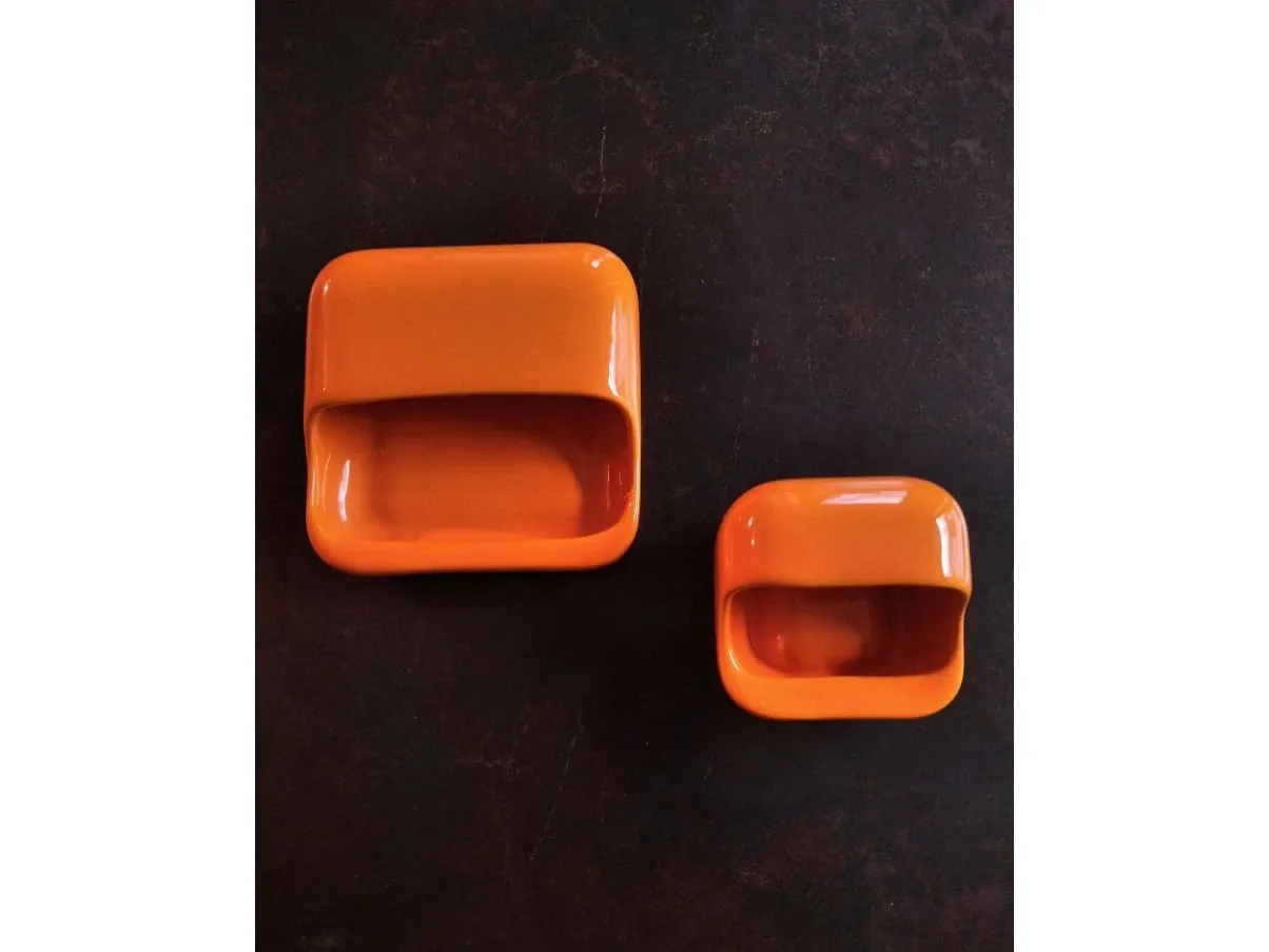 2er Set orange Keramik Ablageschalen 3