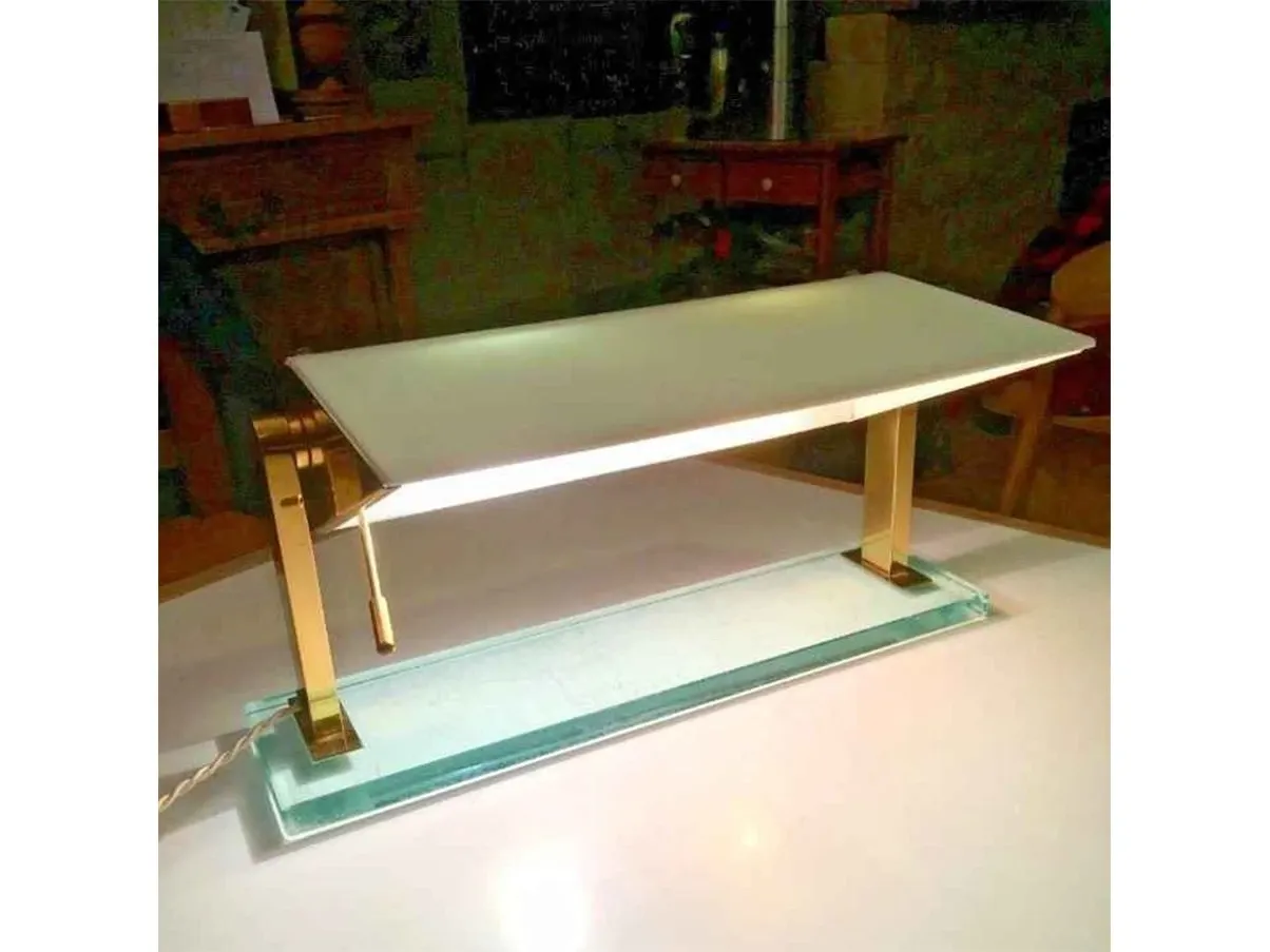 Lampada da scrivania in vetro e ottone, FontanaArte 4