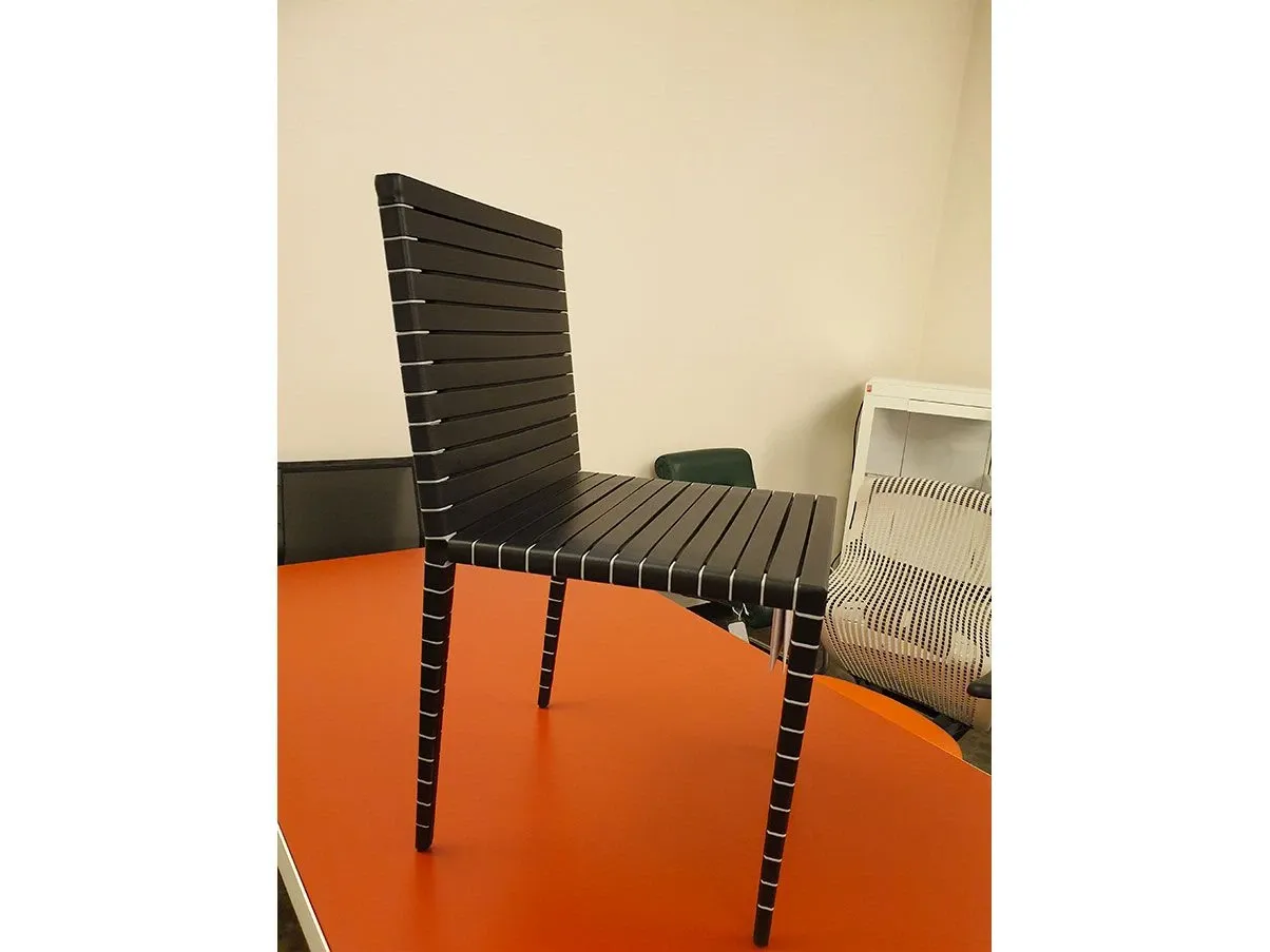 MM01 chair in aluminum and leather (black), Matteograssi 2