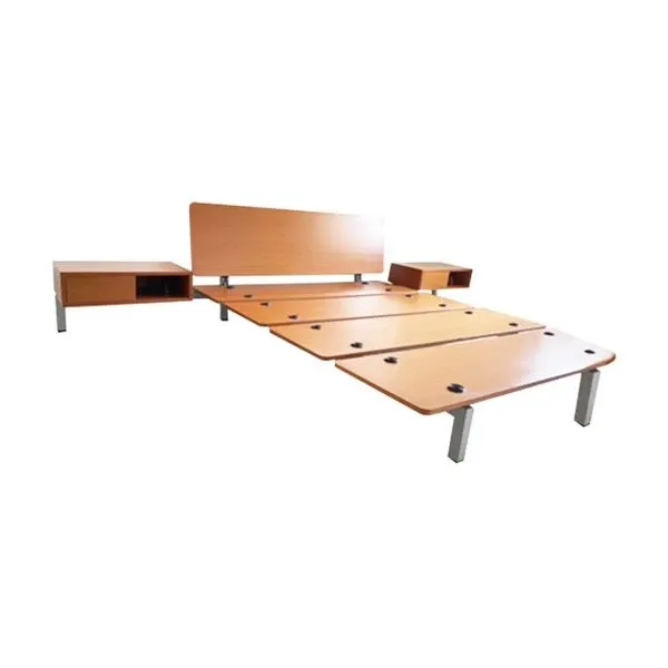 Doppelbett Xen mit Nachttischen aus Buchenholz 