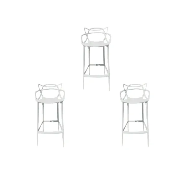 Set of 3 Masters Stool stools by Philippe Starck, Kartell image