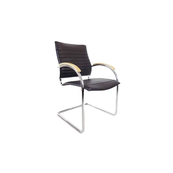 S74 chair in leather and wood by Josef Gorcica, Thonet image