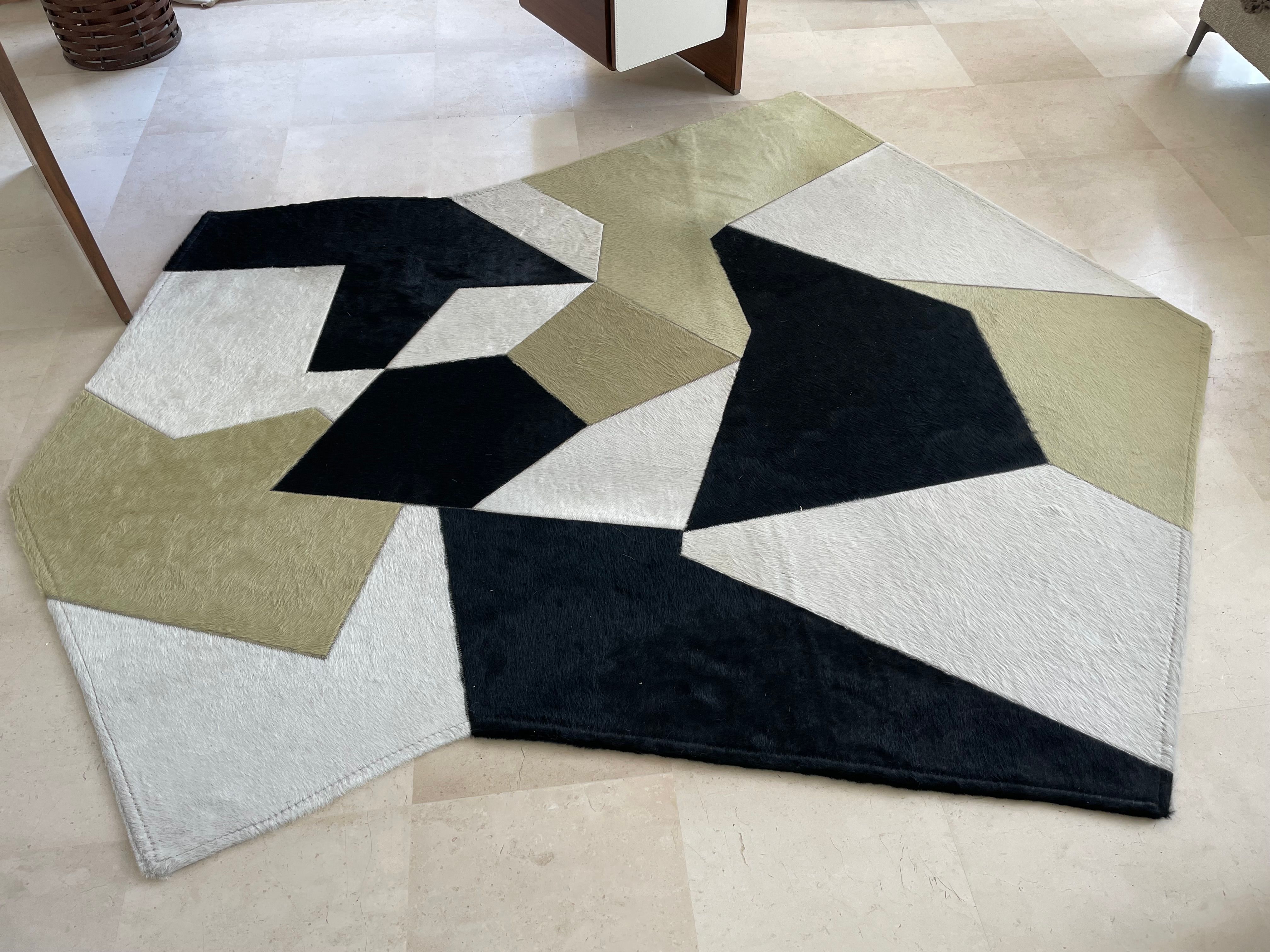 Gio Ponti D.754.1 Geometric Leather Rug Main
