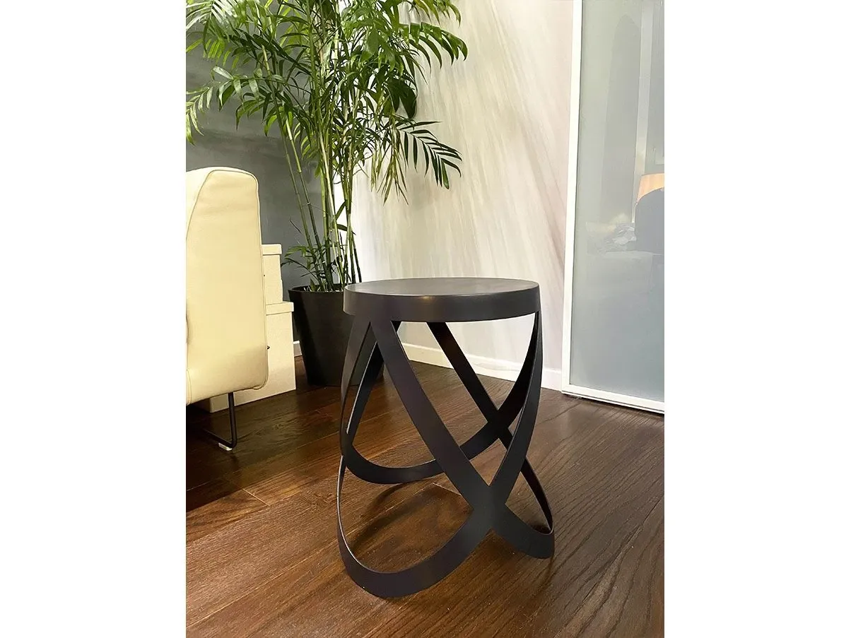 Ribbon Low stool by Nendo metal (anthracite), Cappellini 1