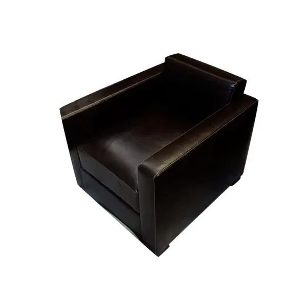 Black leather armchair by Peter Marino, Poltrona Frau image