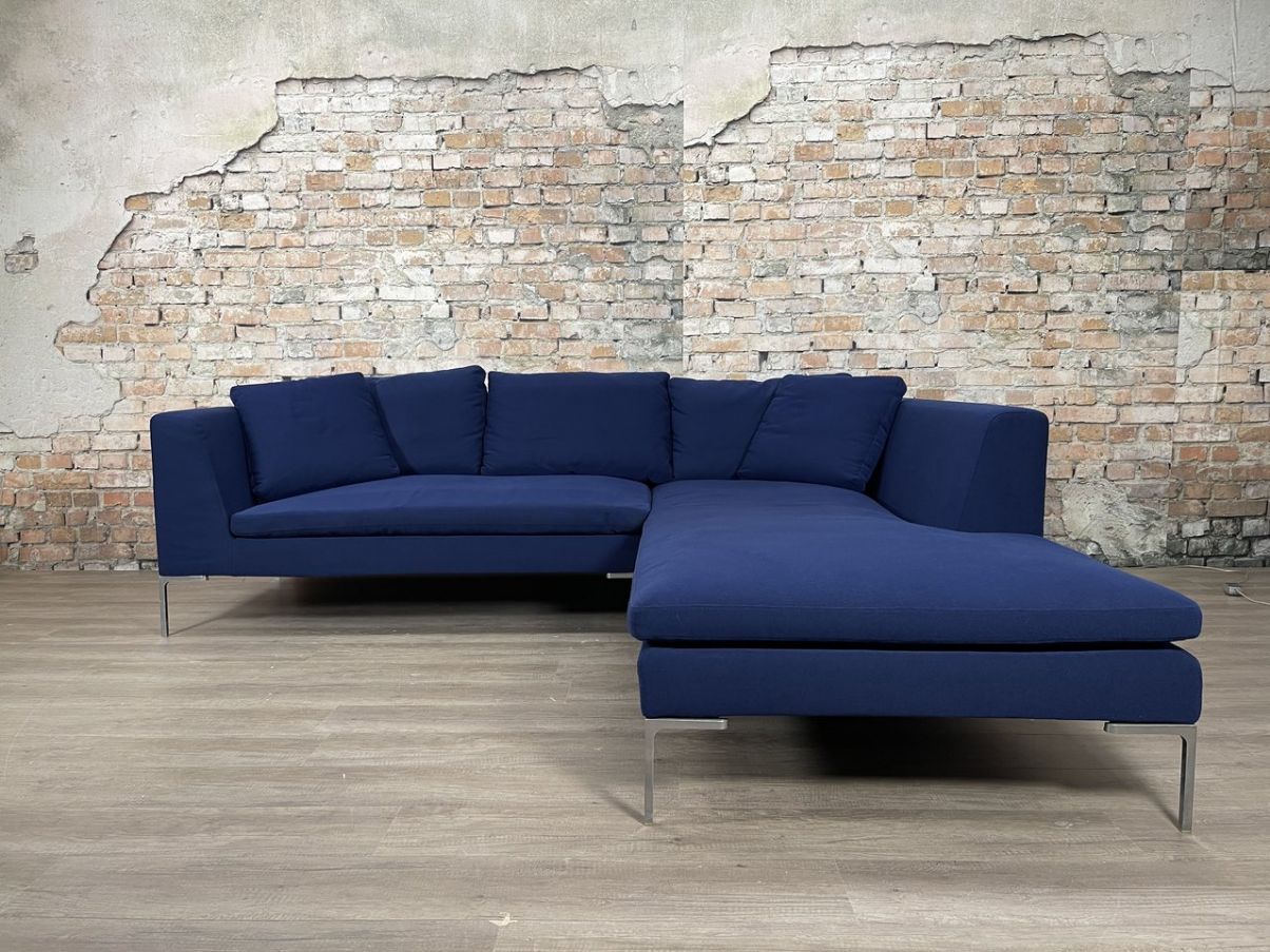 Charles corner sofa in electric blue fabric, B&B Italia image