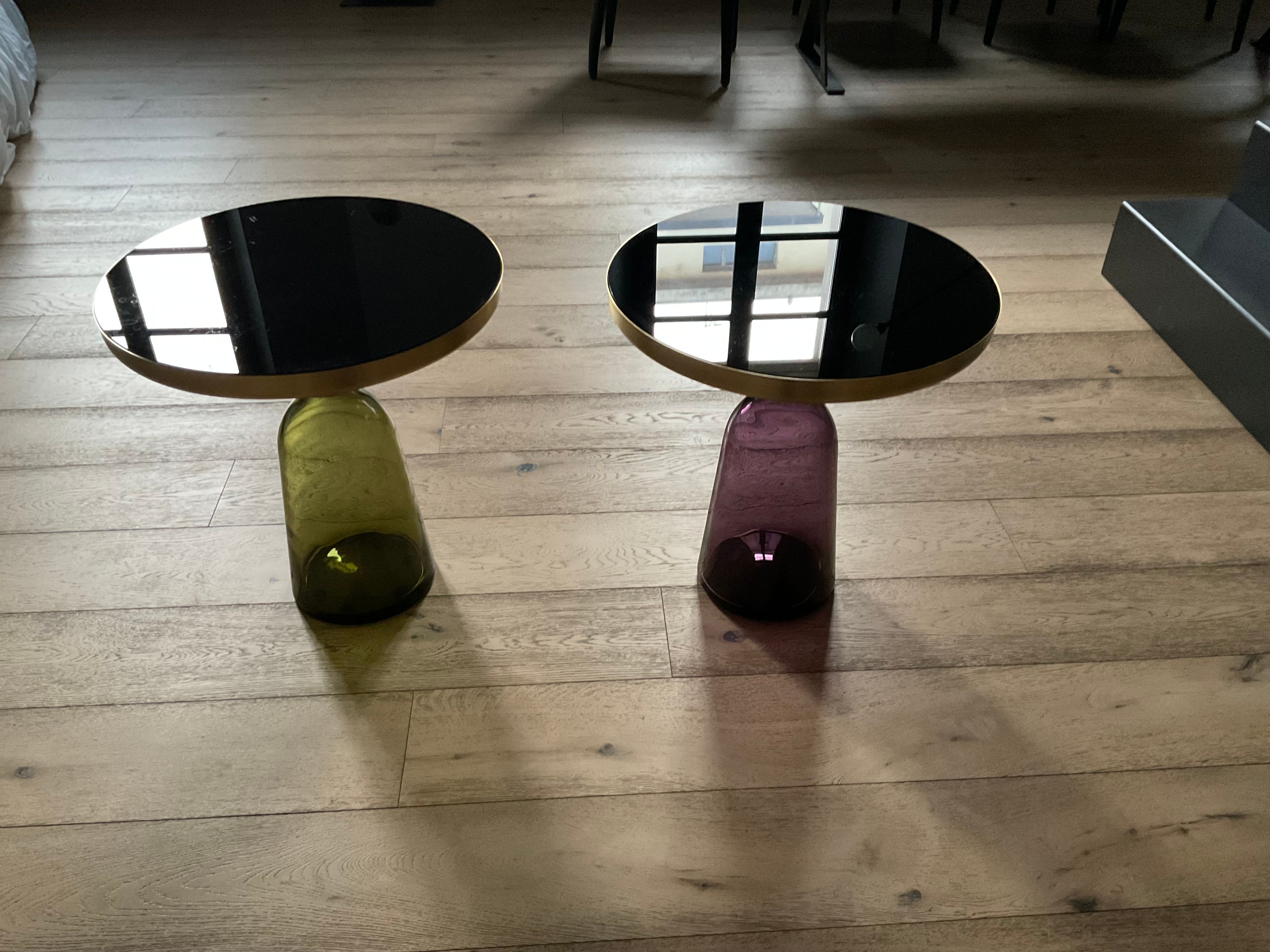 Set of 2 Bell blown glass bedside tables/side tables, Classicon Front