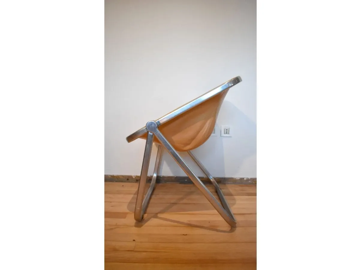 Plona armchair in vintage leather (1970s), Castelli 3