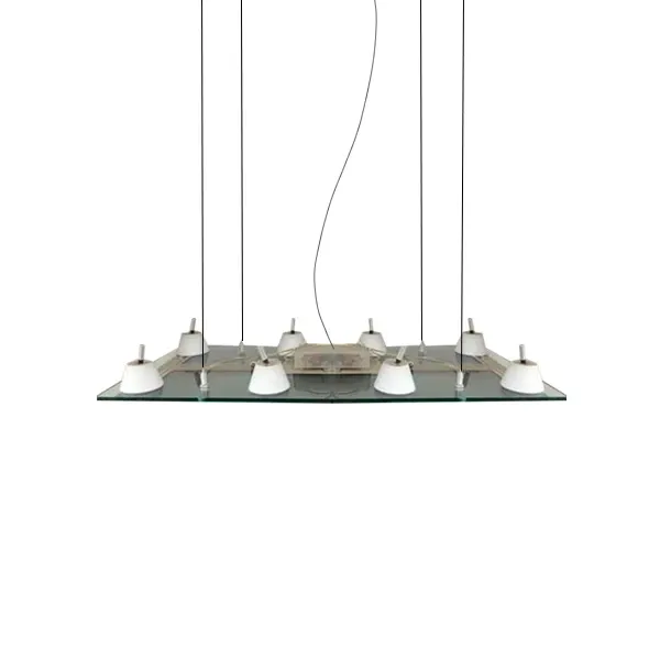 Suspension lamp Lastra 8 in transparent glass, Flos image