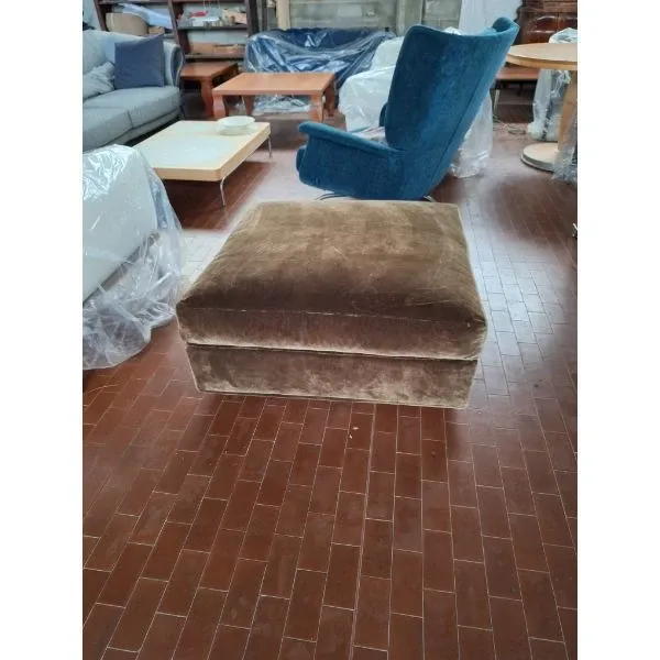 Pouf Master in brown velvet, Giorgetti 1