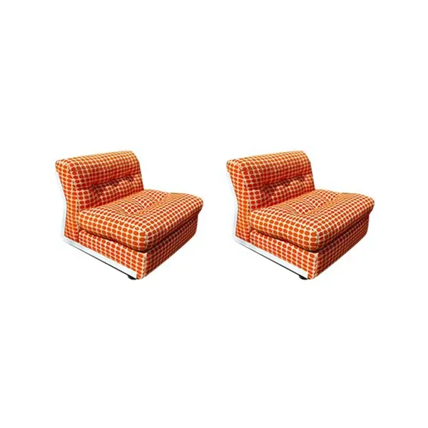 Set of 2 armchairs with cushions covered in fabric, C&B Italia image