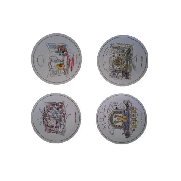 Set of 4 porcelain plates by Alessandro Mendini, Design Memorabilia image