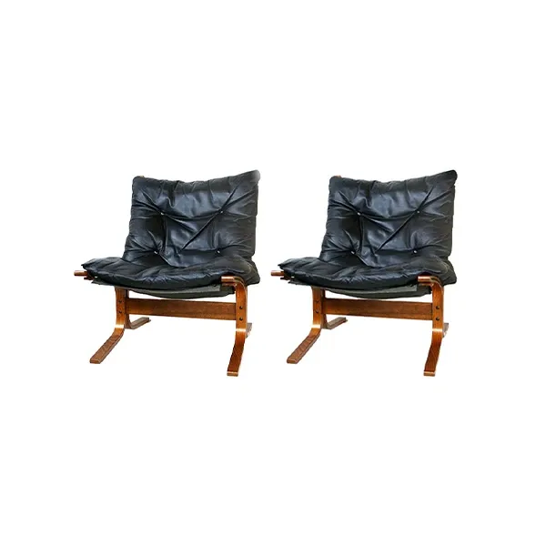Set 2 Siesta Lounge Chairs vintage by Ingmar Relling, Westnofa 2